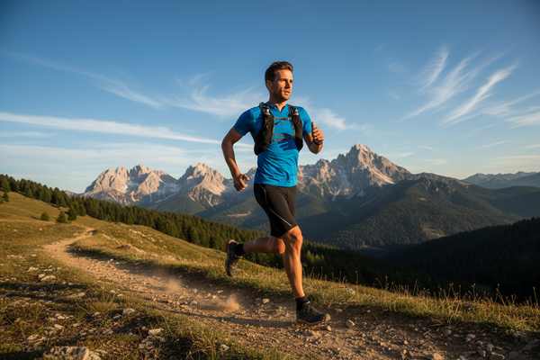 a guy running on a mount
